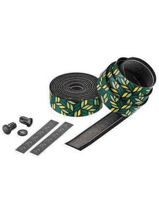 Ciclovation ADVANCED LEATHER TOUCH GEL HB TAPE RAIN FOREST-GREEN LEAVES