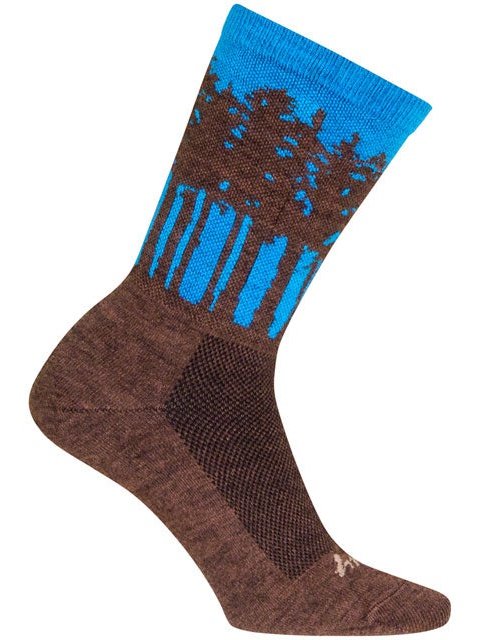 SockGuy Treeline Wool Socks - 6 inch, Brown/Blue