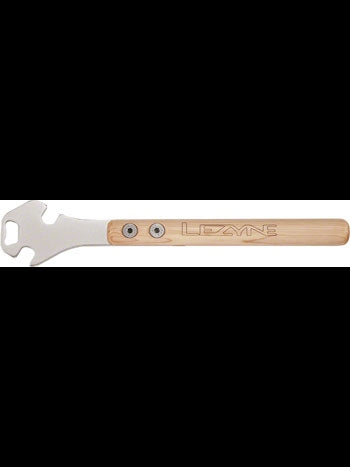 Lezyne Classic Pedal Rod Pedal Wrench and Bottle Opener: 14.2inches, varnished Wood handle