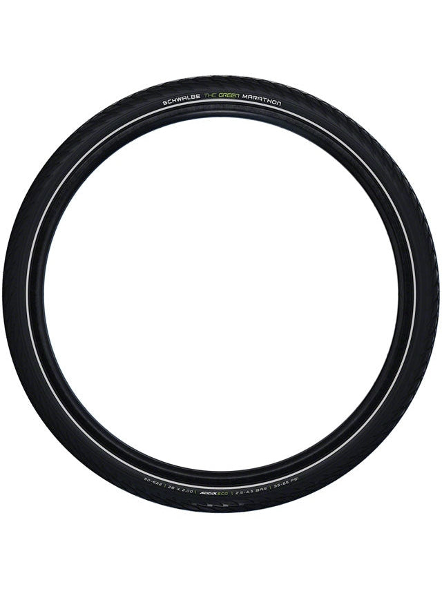 Schwalbe Green Marathon Tire - 20 x 1.50, Clincher, Wire, Black/Reflective, Performance Line, GreenGuard, TwinSkin, Addix