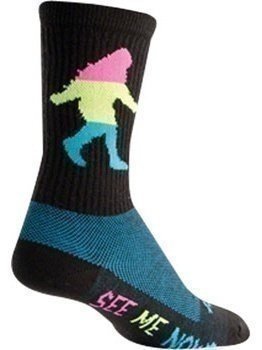 SockGuy Wool Neon Sasquatch Socks - 6 inch, Black, Small/Medium