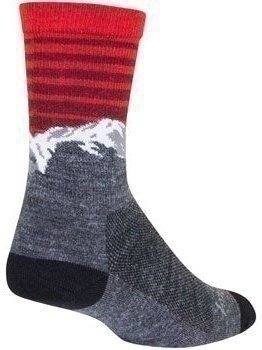 SockGuy Summit Wool Socks - 6 inch, Gray/Red/White