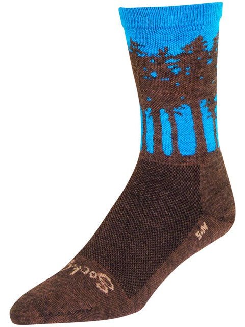 SockGuy Treeline Wool Socks - 6 inch, Brown/Blue