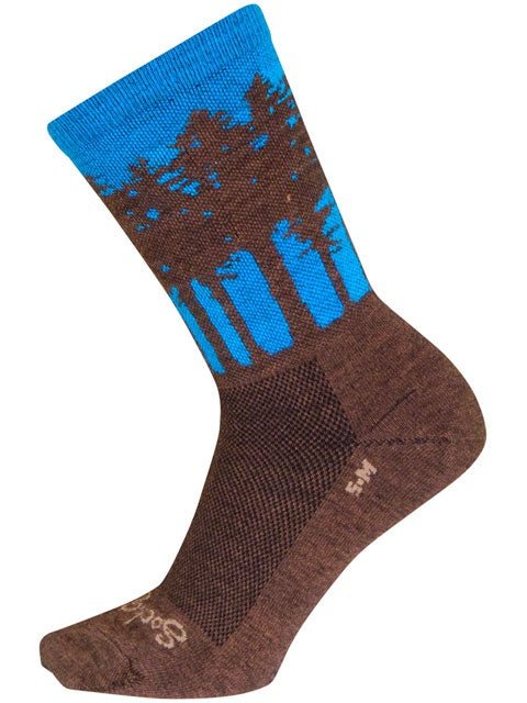 SockGuy Treeline Wool Socks - 6 inch, Brown/Blue