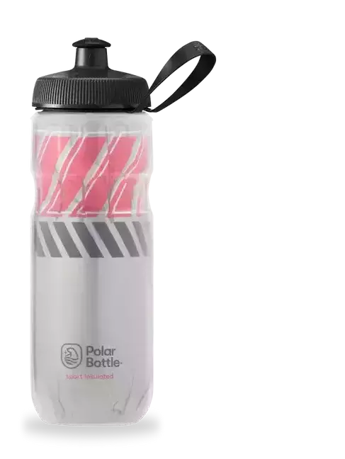 Polar Bottle Sport Insulated, Tempo 20oz - Silver/Racing Red