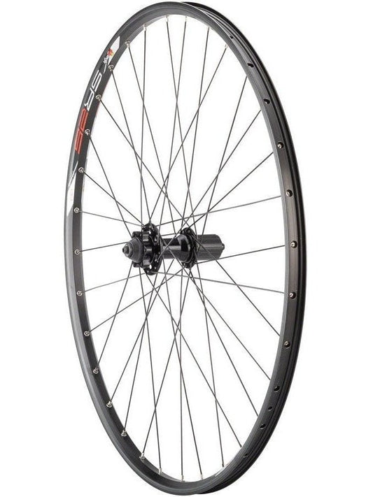 Quality Wheels Value Double Wall Series Disc Rear Wheel - 29", QR x 135mm, 6-Bolt, HG 10, Black, Clincher